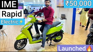 New 2023 IME Rapid Electric Scooter ₹50000  200 Km In Single Charge  Full Detail Review [upl. by Elfreda548]