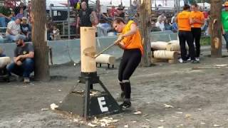 Womens Standing Block Chop at the NYS Woodsmens Field Days [upl. by Ray492]