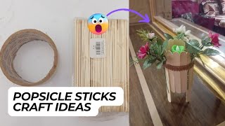 Diy popsicle sticks craft ideascandle standflower vase showpiece idea [upl. by Ahsinik263]