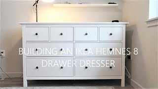 building an ikea HEMNES 8 DRAWER DRESSER IKEA FURNITURE ASSEMBLY [upl. by Lierbag731]