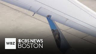 Passengers recall scary moment Frontier American planes clipped wings at Bostons Logan Airport [upl. by Ailee301]