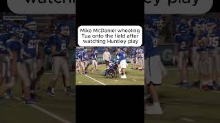 Mike McDaniel wheeling Tua onto the field after watching Huntley play [upl. by Portuna504]