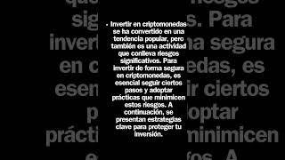 Como invertir de forma segura en criptomonedas parte 1 [upl. by Noleta]