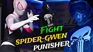 SPIDERGWEN SpiderWoman VS The Punisher  FIGHT  Rocky Jackson 007 [upl. by Dleifniw]