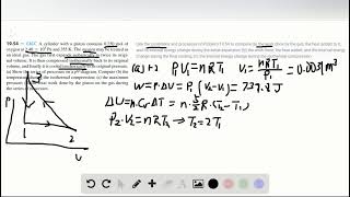 Use the conditions and processes of Problem 19 54 to compute a the work done by the gas the heat ad [upl. by Ames]