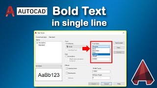 How to make text bold in AutoCAD single line [upl. by Morie827]