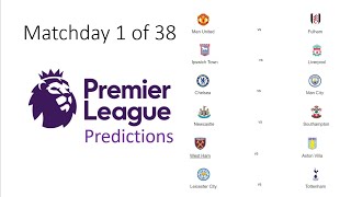 Premier League predictions Matchday 1 [upl. by Eanat]