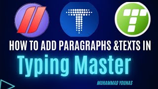 How to add paragraph in typing masterhow to add text in typing master 11  typing Master 1011pro [upl. by Culver29]