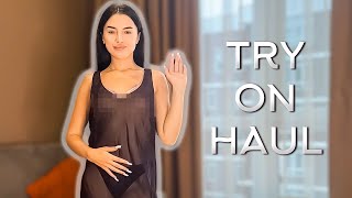 4K Try on Haul Transparent dresses Emily Noir [upl. by Ahscrop711]