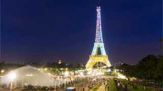 Paris Eiffel Tower Night Light Show RAW Timelapse HD [upl. by Elspeth]