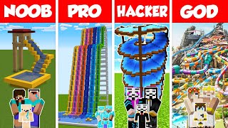 Minecraft FAMILY WATER PARK BUILD CHALLENGE  NOOB vs PRO vs HACKER vs GOD  Animation [upl. by Dion320]