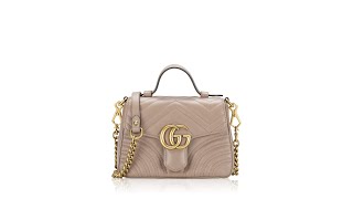 Gucci GG Marmont Matelasse Mini Top Handle Bag Porcelain Rose [upl. by Ariik]