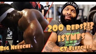 Big Neechi performs 200 reps with CT Fletcher at Alphalete Gym ISYMFS [upl. by Eitirahc]