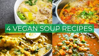 4 Vegetarian Soup Recipes because WINTER IS COMING [upl. by Rogerg717]