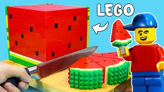 LEGO SQUARE Watermelon Ice Cream Summers Best Treat  Brick Munch [upl. by Neeuq608]