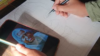 APJ abdul kalam drawing outline How to draw dr A P J abdul kalam with grid method [upl. by Marquardt]