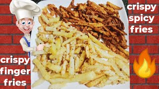 Crispy french fries 🍟 amp crispy spicy 🔥 french fries recipe  two types fries restaurant style [upl. by Yerrot]