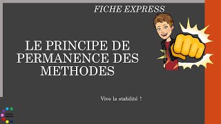 Le principe comptable de permanence des méthodes [upl. by Jeunesse647]