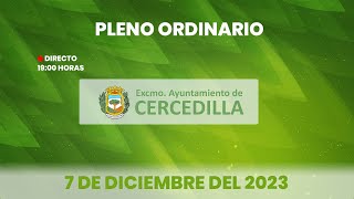 Ayuntamiento de Cercedilla Pleno municipal Ordinario de Diciembre de 2023 [upl. by Aryas]