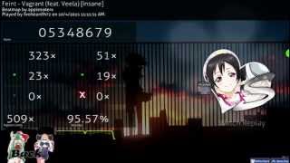 osu  Feint  Vagrant ft Veela Insane  HD FC [upl. by Ahsilram]