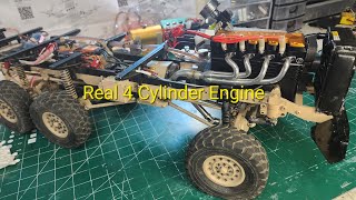 New Toyan fsl400 RC 6x6 Install Mini Inline 4 engine [upl. by Lombardo44]