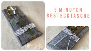 5 Minuten Bestecktasche nähen Super schnell und easy aus Filz Geschenkidee DIY Nähen für Anfänger [upl. by Sheaff]