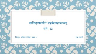 Raghuvamsa  Sarga 12  Lesson 03 Tamil [upl. by Gussi]