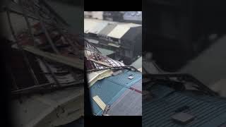 Metal roof getting blown off a building in Kaohsiung during Typhoon Krathon 山陀兒 [upl. by Friedman]