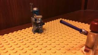 Lego Star Wars Stop Motion  Jango Fetts Death REMASTERED [upl. by Ekud614]