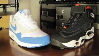 9 7 Nike Air Max 1 quotVarsity Bluequot vs 10 Nike Air Griffey Max 1 quotFire Redquot Round 1 [upl. by Nemrak]