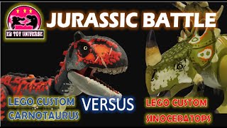 JURASSIC BATTLE  CARNOTAURUS VS SINOCERATOPS I LEVEL 40 BATTLE I MAX LEVEL DINOSAUR BATTLE [upl. by Narud147]