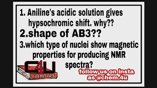 Anilines acidic solution gives hypsochromic shift shape of AB3 molecule [upl. by Omiseno]