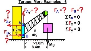 Physics 15 Torque 24 of 25 More Examples 6 Forces on Crane [upl. by Assiron376]