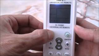 How to set universal Air Con Remote Control replace faulty Remote control [upl. by Ahtikal]