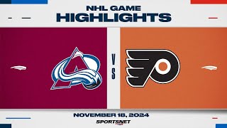 NHL Highlights  Avalanche vs Flyers  November 18 2024 [upl. by Nalda]