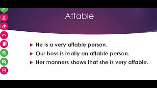 Affable Meaning and Examples [upl. by Yeslek832]