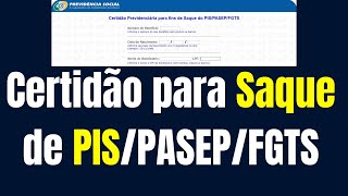 Certidão para Saque de PISPASEPFGTS [upl. by Kcoj]