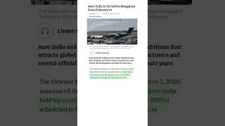 Aero India Defence Expo To Be Held In Bengaluru 2025 shorts defenceexpo aeroindiashow [upl. by Emsmus]