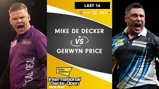 180s GALORE  Price v De Decker  Last 16  2023 International Darts Open [upl. by Airemat625]