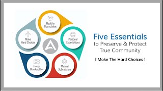 5 Essentials to Preserve and Protect True Community Essential 5 – Make Hard Choices Nov 3 2024 [upl. by Cohn]