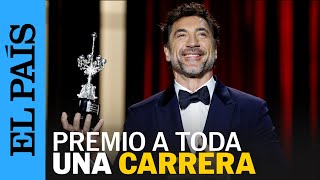 CINE  Bardem se emociona al dedicar el Premio Donostia a Penélope Cruzquotpor el ser humano que eresquot [upl. by Candi406]