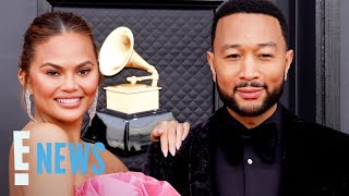 Chrissy Teigen amp John Legend Share FIRST Photo of Newborn Baby  E News [upl. by Arotak]