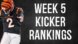 Top 12 Kicker Rankings Week 5 Fantasy Football 2024 [upl. by Esirrehc100]