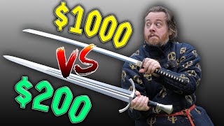 200 Cheap LONGSWORD vs KATANA worth 1000 [upl. by Derte]