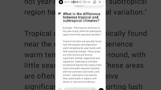 What is the difference between tropical and subtropical climates [upl. by Derrick]