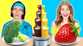 Reiches Mädchen vs Armer Junge Schokoladenfondue Challenge  Schokofondue Challenge [upl. by Imik277]