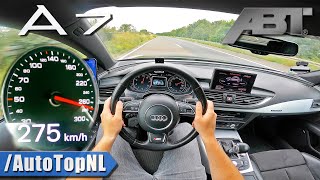 AUDI A7 30 TFSI ABT  TOP SPEED on AUTOBAHN NO SPEED LIMIT by AutoTopNL [upl. by Natfa]