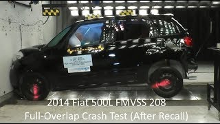 20142020 Fiat 500L FMVSS 208 Unbelted Frontal Crash Test Test 2  After Recall [upl. by Nedmac]