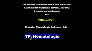 vidéo PPT S4 Hématologie numération cellulairemp4 [upl. by Norrehc712]