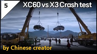 24 XC60 vs X3 crash test focus on Apillar strength [upl. by Aloisia265]